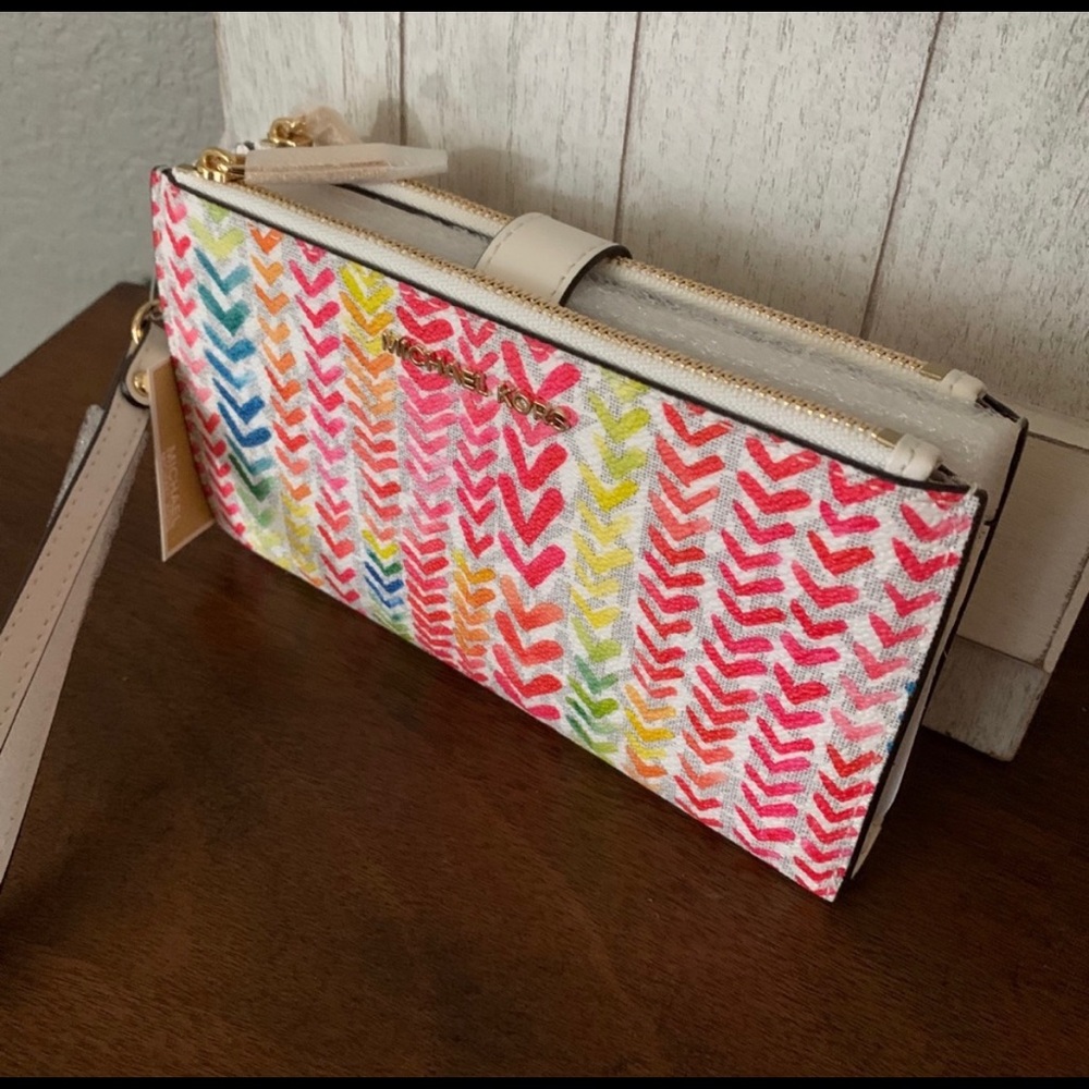 New Mk double zipper wallet/wirstlet/phone holder - Picture 3 of 7